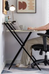 Home Discount Vida Designs Brooklyn Foldable Computer Desk Storage Office Study Gaming Table in Grey - thumbnail 2