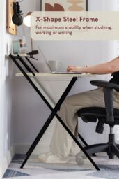 Home Discount Vida Designs Brooklyn Foldable Computer Desk Storage Office Study Gaming Table in Grey - thumbnail 6