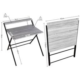 Home Discount Vida Designs Brooklyn Foldable Computer Desk Storage Office Study Gaming Table in Grey - thumbnail 3