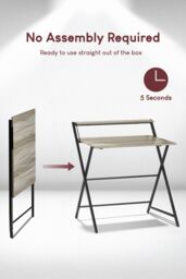 Home Discount Vida Designs Brooklyn Foldable Computer Desk Storage Office Study Gaming Table in Grey - thumbnail 7