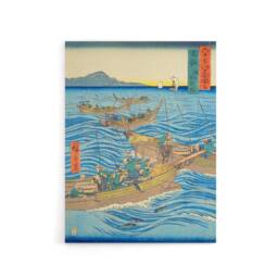"Artery8 Tosa Province Bonito Fishing Canvas Japanese Wall Art in Blue - Size: W18"" x H24""" - thumbnail 1