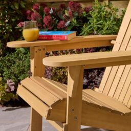 Rowlinsons Sandown Fixed Adirondack Chair - Timber - L89 x W77 x H93.5 cm in Brown - thumbnail 3