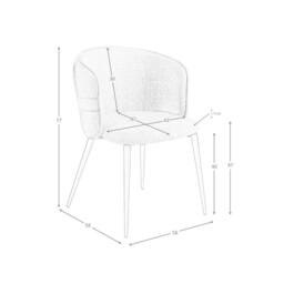 Angel Cerda Dining Chair, Brown Fabric, Matte Black Steel Legs in Light Tan - thumbnail 8