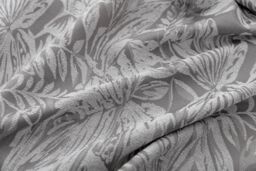 Luxury Living Chenille Jacquard Lined Pencil Pleat Curtains in Silver - Size: 168 cm width x 137 cm drop - thumbnail 2