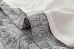Luxury Living Chenille Jacquard Lined Pencil Pleat Curtains in Silver - Size: 168 cm width x 137 cm drop - thumbnail 5