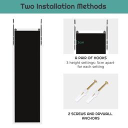 Gymax Over The Door Wall Mirror 120 x 37cm Full Length Body Mirror in White - Size: 120 x 37 cm - thumbnail 8