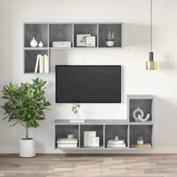 Berkfield Home Wall-mounted TV Cabinet Concrete Grey 37x37x107 cm Engineered Wood - Size: 37 x 37 x 107 cm - thumbnail 3
