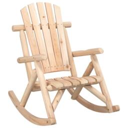 Berkfield Home Garden Rocking Chair 69x96x101 cm Solid Wood Spruce in Natural - Size: 69 x 96 x 101 cm - thumbnail 3