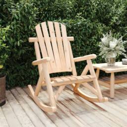 Berkfield Home Garden Rocking Chair 69x96x101 cm Solid Wood Spruce in Natural - Size: 69 x 96 x 101 cm - thumbnail 2