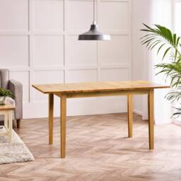 FurnitureboxUK Salcombe Extending Oak Effect Wooden Table & 2 Tenby Benches in Brown - thumbnail 4