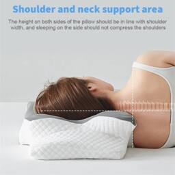 Nordara Style B Ergonomic Memory Foam Cervical Pillow Neck Pain Support in Grey - Size: Cot - thumbnail 4