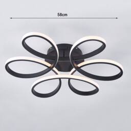 Modern Acrylic Light-adjusted Petal LED Semi Ceiling Light in Black - thumbnail 4