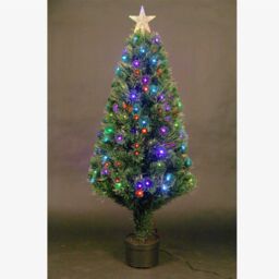 Shatchi 2Ft/60cm Multicolour 8 Modes Fibre Optic Christmas Tree LED Pre-Lit in Green - Size: 2ft - thumbnail 2
