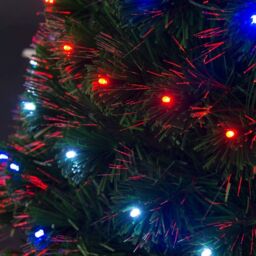 Shatchi 2Ft/60cm Multicolour 8 Modes Fibre Optic Christmas Tree LED Pre-Lit in Green - Size: 2ft - thumbnail 4