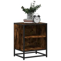 Berkfield Home Elegant Bedside Cabinets with Shelf with Storage 2 pcs Smoked oak in Brown - thumbnail 4