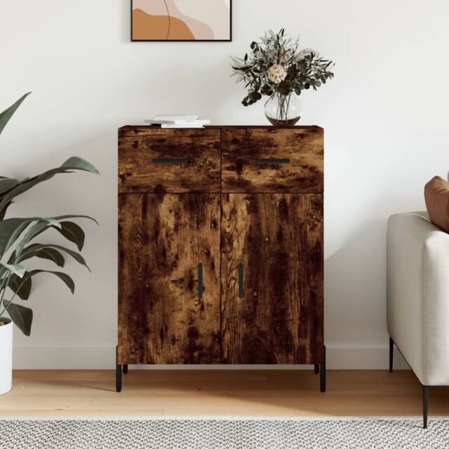 Berkfield Home Sideboard Smoked Oak 69.5x34x90 cm Engineered Wood in Brown - image 1