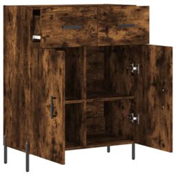 Berkfield Home Sideboard Smoked Oak 69.5x34x90 cm Engineered Wood in Brown - thumbnail 5