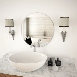 Berkfield Home Wall Mirror 50 cm Round Glass in Silver - thumbnail 1