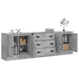 Berkfield Home Sideboards 3 pcs Concrete Grey Engineered Wood