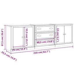 Berkfield Home Sideboards 3 pcs Concrete Grey Engineered Wood - thumbnail 7