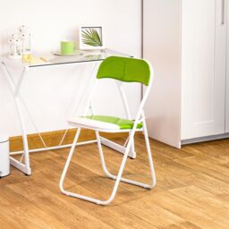 Harbour Housewares Coloured Padded Folding Chair in Green - thumbnail 6