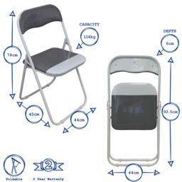 Harbour Housewares Coloured Padded Folding Chair in Green - thumbnail 3