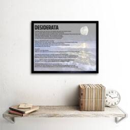 "Artery8 Desiderata Ehrmann Poem Go Placidly Quote Framed Art Print in Grey - Size: W12"" x H16""" - thumbnail 2