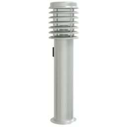 Berkfield Home Outdoor Floor Lamp with Outlet Silver 60 cm Stainless Steel - thumbnail 2