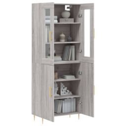 Berkfield Home Highboard Grey Sonoma 69.5x34x180 cm Engineered Wood - thumbnail 3