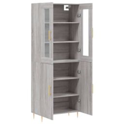 Berkfield Home Highboard Grey Sonoma 69.5x34x180 cm Engineered Wood - thumbnail 4