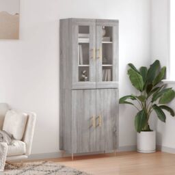 Berkfield Home Highboard Grey Sonoma 69.5x34x180 cm Engineered Wood