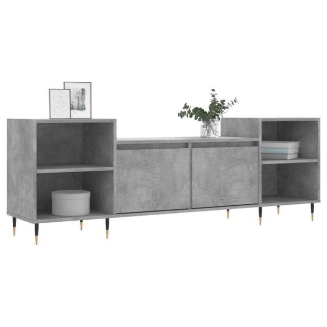 Berkfield Home TV Cabinet Concrete Grey 160x35x55 cm Engineered Wood - Size: 160 x 35 x 55 cm - image 1