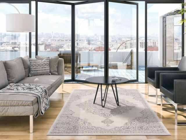 THE RUGS Montana Medallion Cream & Grey Living Room Area Rug 3724 - Size: 80 cm x 150 cm - image 1
