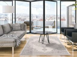 THE RUGS Montana Medallion Cream & Grey Living Room Area Rug 3724 - Size: 80 cm x 150 cm - thumbnail 1