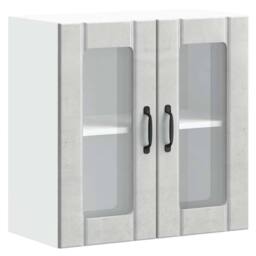 Berkfield Home Kitchen Wall Cabinet with Glass Door Kalmar Artisan Oak Wood in Grey - thumbnail 3
