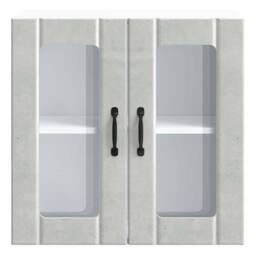 Berkfield Home Kitchen Wall Cabinet with Glass Door Kalmar Artisan Oak Wood in Grey - thumbnail 6