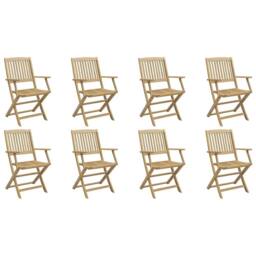 Berkfield Home Beautiful Folding Garden Chairs 8 pcs 54.5x58x90 cm Solid Wood Acacia in Brown - thumbnail 3