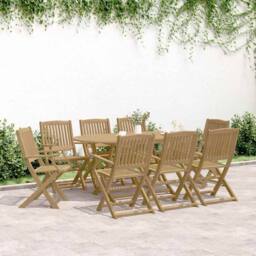 Berkfield Home Beautiful Folding Garden Chairs 8 pcs 54.5x58x90 cm Solid Wood Acacia in Brown - thumbnail 1