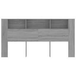 Berkfield Home Headboard Cabinet Grey Sonoma 200x18.5x104.5 cm - thumbnail 3