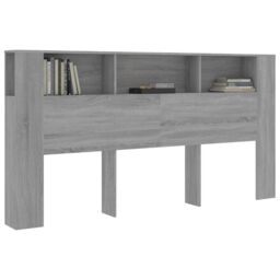 Berkfield Home Headboard Cabinet Grey Sonoma 200x18.5x104.5 cm - thumbnail 6