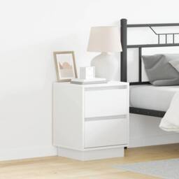 Berkfield Home White Bedside Cabinets with LED Lights 2 pcs White 39x34.5x50 cm - thumbnail 2