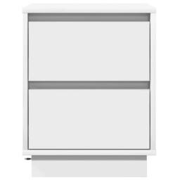 Berkfield Home White Bedside Cabinets with LED Lights 2 pcs White 39x34.5x50 cm - thumbnail 8