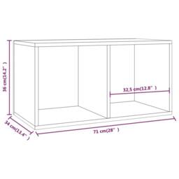Berkfield Home Vinyl Storage Box Grey Sonoma 71x34x36 cm Engineered Wood - Size: 71 x 34 x 36 cm - thumbnail 9