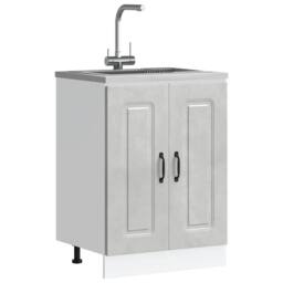 Berkfield Home Sink Base Cabinet Kalmar Concrete Grey 60x46x81.5 cm Engineered Wood - thumbnail 2