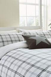 Helena Springfield 'Hunter's Check' Brushed Cotton Duvet Cover Set in Grey - Size: King - thumbnail 2