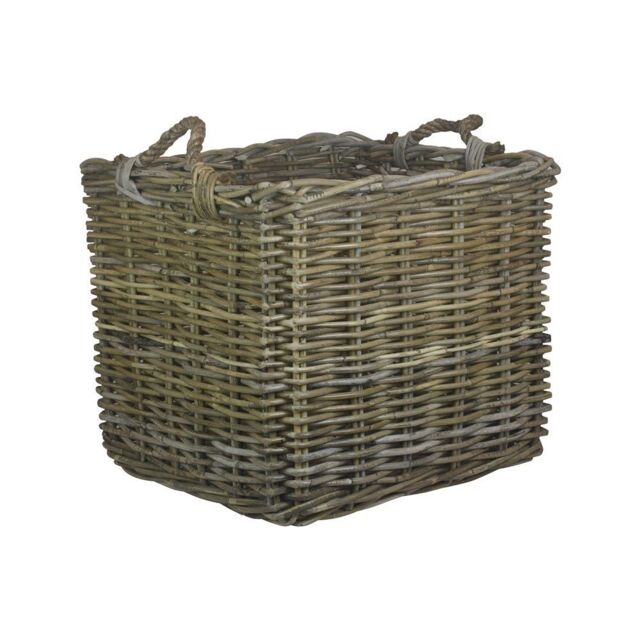 Red Hamper Rattan Square Grey Rattan Log Basket - image 1