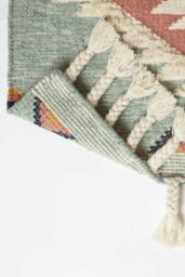 Homescapes Tenali Blue Kilim Wool Rug - Size: 120 cm x 170 cm - thumbnail 5