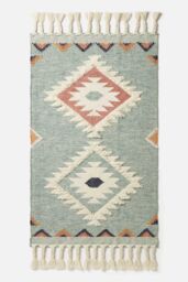 Homescapes Tenali Blue Kilim Wool Rug - Size: 120 cm x 170 cm - thumbnail 2