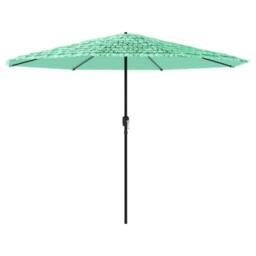 Berkfield Home Durable Garden Parasol with Steel Pole Green 388x388x248 cm in Aqua - Size: 388 x 388 x 248 cm - thumbnail 3