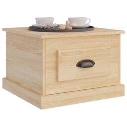 Berkfield Home Coffee Table Sonoma Oak 50x50x35 cm Engineered Wood in Light Tan - Size: 50 x 50 x 35 cm - thumbnail 4